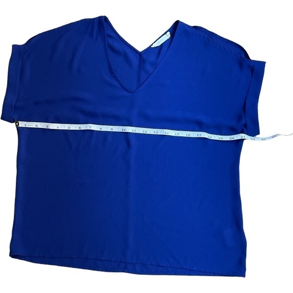 LUSH royal blue short sleeve chiffon blouse size xs - Picture 3 of 6